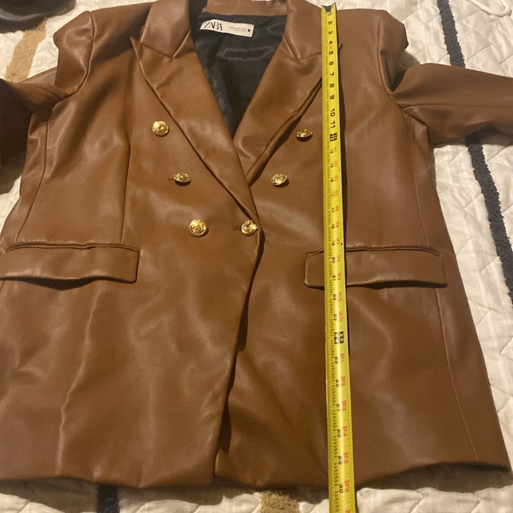 COPY - COPY - Zara faux cognac leather blazer XXL - Picture 10 of 11